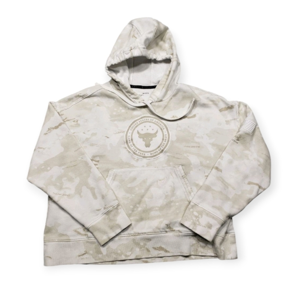 Under Armour Sweatshirt Women's Medium Beige White Camo Project‎ Rock Patriotic